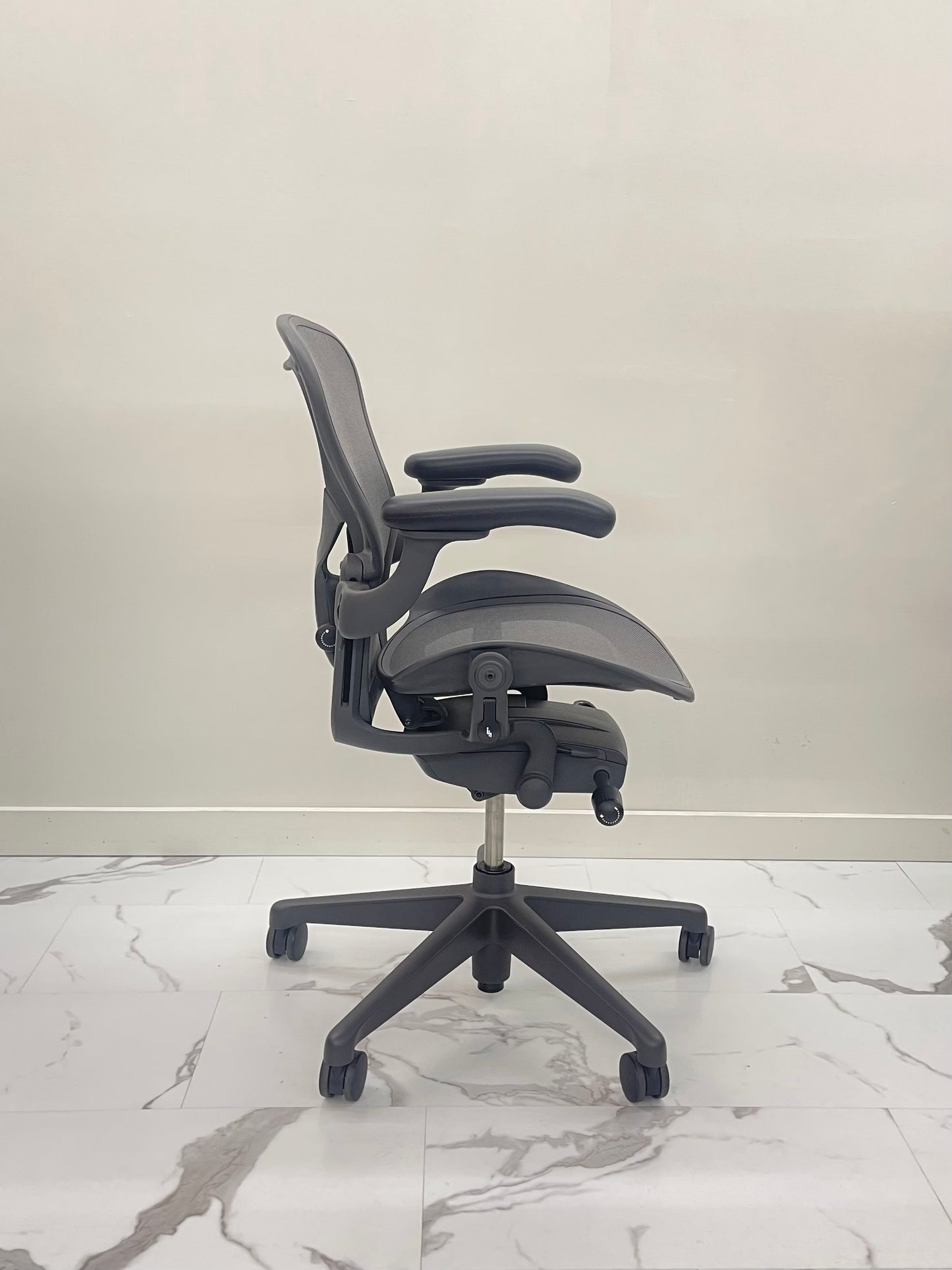 Herman Miller Remastered Aeron Chair : Fully-Loaded with Graphite Legs,  Size A